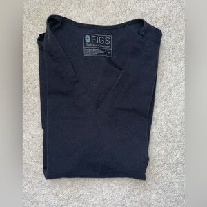 FIGS black 2-pocket scrub top BLACK